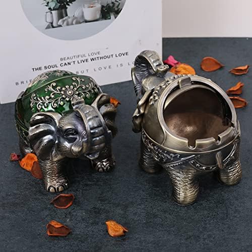 Stand Elephant Ash Tray Vintage Metal Ashtray - Image 7