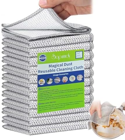 12 Pcs New Upgrade 3-Layer Wire Dishwashing Rags by Sopurrrdy