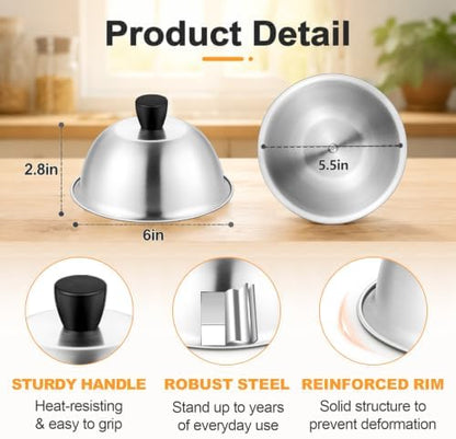 4PCS Griddle Basting Covers, Joyfair Melting Dome Barbecue Tool Sets - Image 2