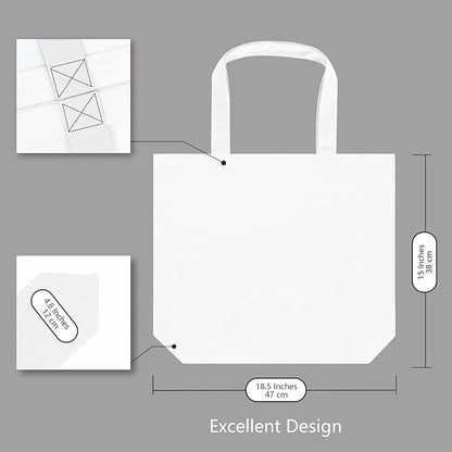 TOPDesign 12-Pack Super Strong Large 12oz Cotton Canvas Tote Bags, Reusable Grocery Shopping Cloth Bags, Fashionable Two-Tone Totes for Crafts, DIY Your Creative Designs
