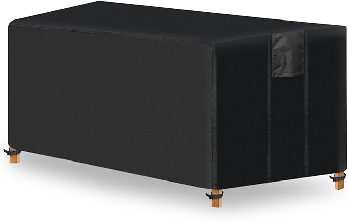 Fire Pit Cover Rectangular- Waterproof Firepit Cover (48L x 28W x 24H inches, Black) Outdoor Fireplace Cover Weatherproof and Non Fading