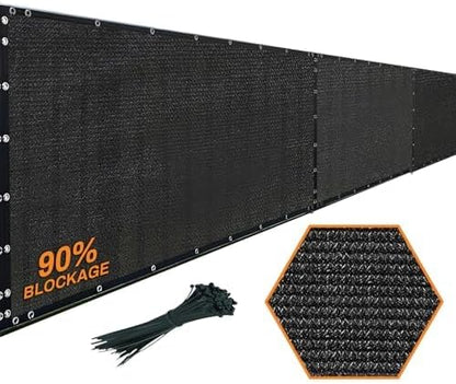 Xpose Safety Privacy Fence Screen 6’ x 50’ – Heavy Duty Black Mesh with 90% Visibility Block, UV Protection – Includes Cable Ties – for Garden, Yard, Nursery, Kennel, Dog Run, Greenhouse