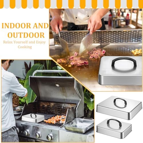 2pcs Rectangular Basting Cover, Stainless Steel Cheese Melting Dome Basting - Image 6