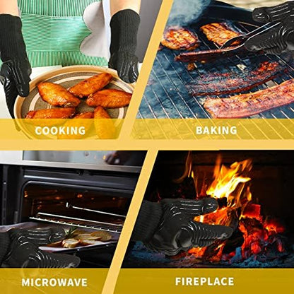 BBQ Gloves, 1472°F Heat Resistant Fireproof Silicone Oven Mitts - Image 5
