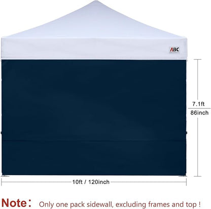 ABCCANOPY Instant Canopy SunWall 10x10 FT, 1 Pack Sidewall Only, No Frame or Top, Navy Blue