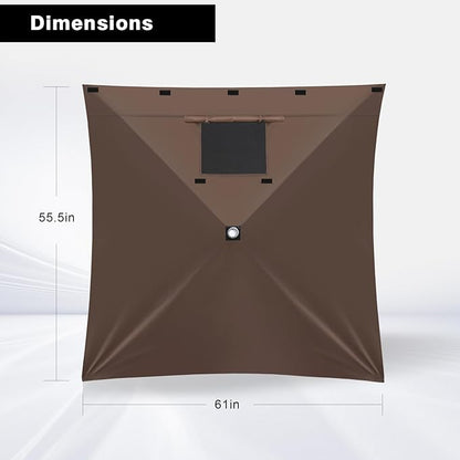 MASTERCANOPY Wind Screen Side Panel with Window for 10x10 Escape Screen Shelter Canopy Tent - Weatherproof, UV Resistant Sun Shade Attachment Accessory (Coffee Brown, 1 Pack)