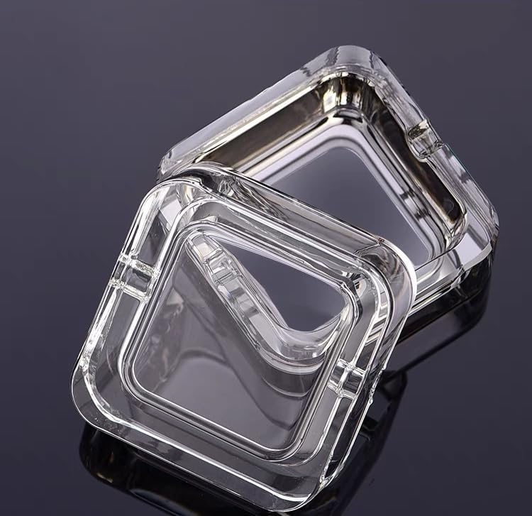 Square Cigar Ashtray, Classic Clear Crystal Glass Cigarette Ashtray Holder - Image 6