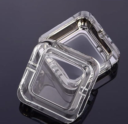 Square Cigar Ashtray, Classic Clear Crystal Glass Cigarette Ashtray Holder - Image 6