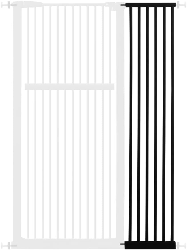Lumizone Extra Tall Pet Gate 55.12" High Pressure Mounted 12.60" Wide Extension kit 1.37" Gap (12.60" W, Black)