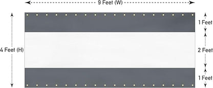 Covers & all Outdoor Clear Panel Curtain, 12 oz Vinyl Outdor Curtains for Patio, Waterproof & Weather Resistant Tarp with Brass Grommets for Pergola, Porch, Gazebos, Balcony (4' H x 9' W feet, Gray)
