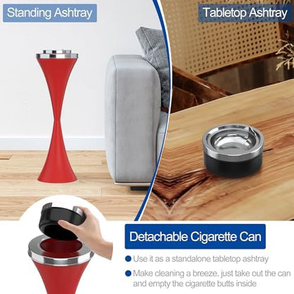 RELIANCER Floor Standing Ashtray w/Detachable Cigar Container, Stainless Steel - Image 4