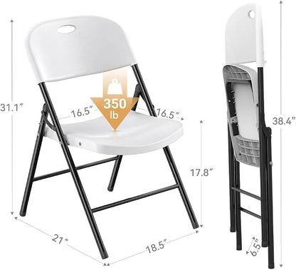Nazhura 350 Weight Limit Heavy Duty Plastic Folding Chair - Image 3