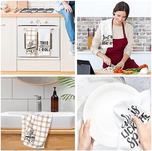 R HORSE 5Pcs Funny Kitchen Towels Funny Saying Dish Towel Baking Lover Gift - Image 2