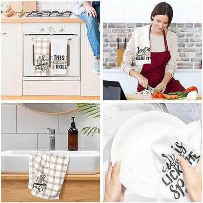 R HORSE 5Pcs Funny Kitchen Towels Funny Saying Dish Towel Baking Lover Gift - Image 2
