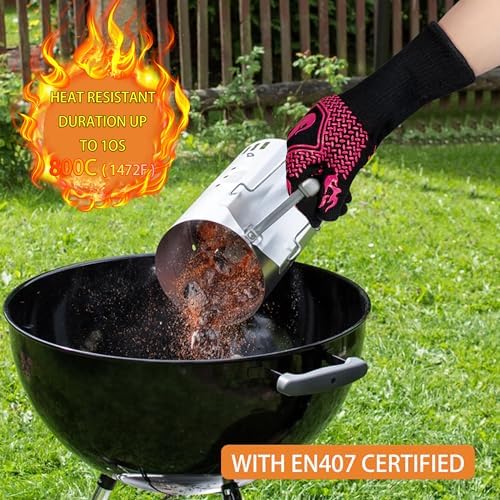 BBQ Gloves 1472F Heat Resistant Non-Slip Silicone - Image 4