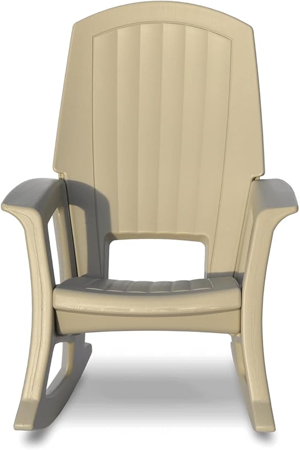 Rockaway Heavy Duty All Weather Patio or Deck Rocking Chair, Tan | Polyethylene by Semco