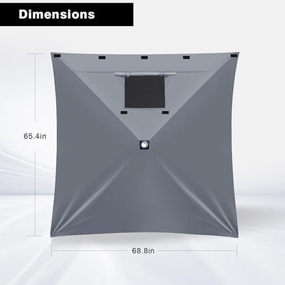 MASTERCANOPY Wind Screen Side Panel with Window for 12x12 Escape Screen Shelter Canopy Tent - Weatherproof, UV Resistant Sun Shade Attachment Accessory (Beige, 1 Pack)