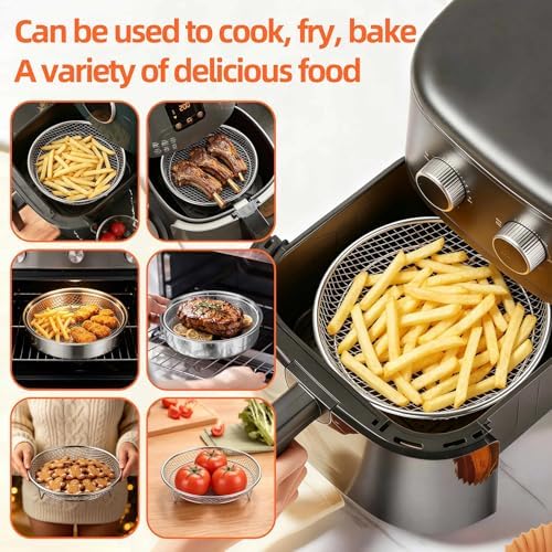 P&P CHEF 7.9'' Round Air Fryer Rack Set of 3, Air Fryer Basket - Image 6