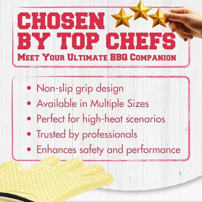 KITCHEN PERFECTION XL Silicone Smoker BBQ Gloves Heat Resistant Oven Mitts - Image 3