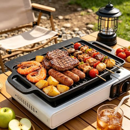 Cast Iron Grill Griddle, Reversible Rectangular - Image 6