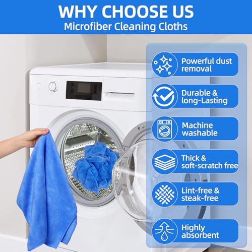 6 Pack Microfiber Cleaning Cloths Extra Large 30" x 20", XL Rags Washable - Image 4