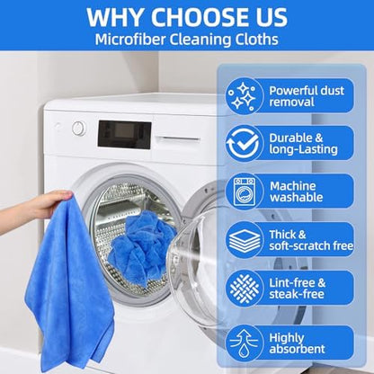 6 Pack Microfiber Cleaning Cloths Extra Large 30" x 20", XL Rags Washable - Image 4