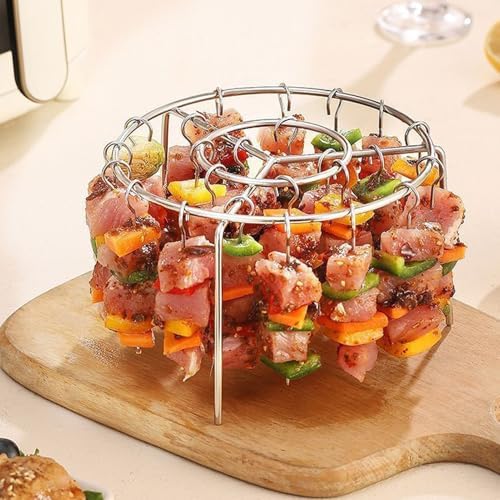 2026 New Air Fryer Grill Skewer Rack, Stainless Steel BBQ Kabob Set, 24 - Image 4