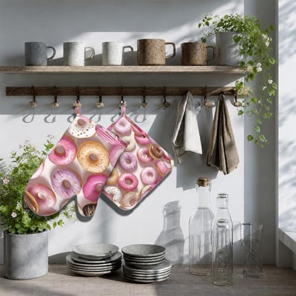 Groovy Donuts Oven Mitts and Pot Holders Sets Silicone Kitchen Mitts Potholders - Image 7