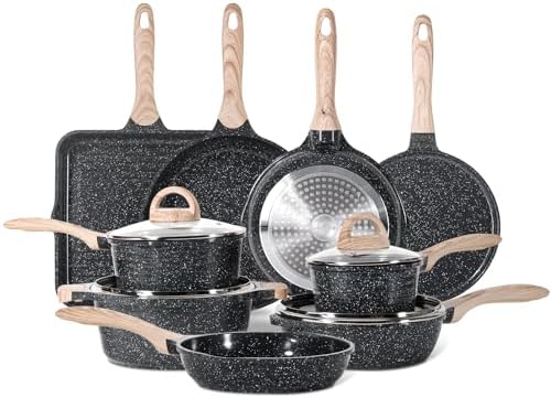 JEETEE 24Pcs Ceramic Cookware Set by JEETEE