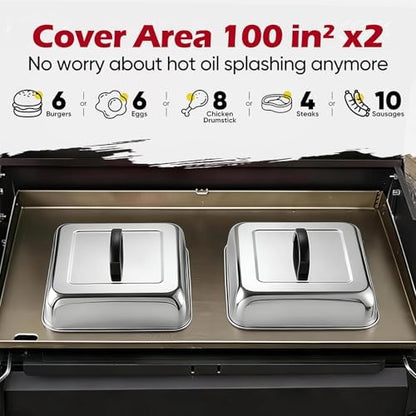 Joyfair Griddle Basting Cover 2 Pack, 10” Melting Dome Barbecue Tool Sets - Image 5
