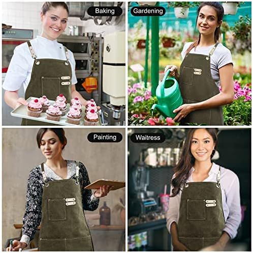 Hongsome Cotton Canvas Cross Back Apron - Image 6