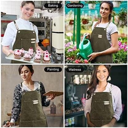 Hongsome Cotton Canvas Cross Back Apron - Image 6