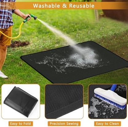 Anze Under Grill Mat for Outdoor Grill, 48 x 90 in，Black - Image 5