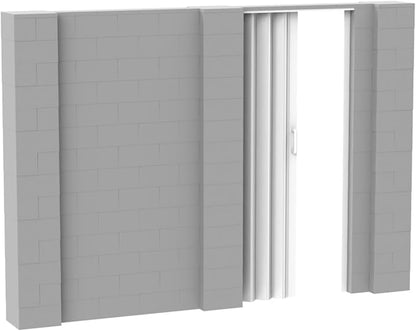 EverBlock 10’ x 7’ Wall Kit with Accordion Door | 3’ x 7’ Doorway | Modular Building Blocks | Wall Display System | Room Divider & Partition | Connect & Reuse | Indoor & Outdoor Use | Light Gray