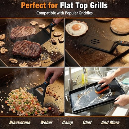 Utheer Griddle Combo Set, Ceramic Nonstick Cast Aluminum Flat Top Griddle - Image 6