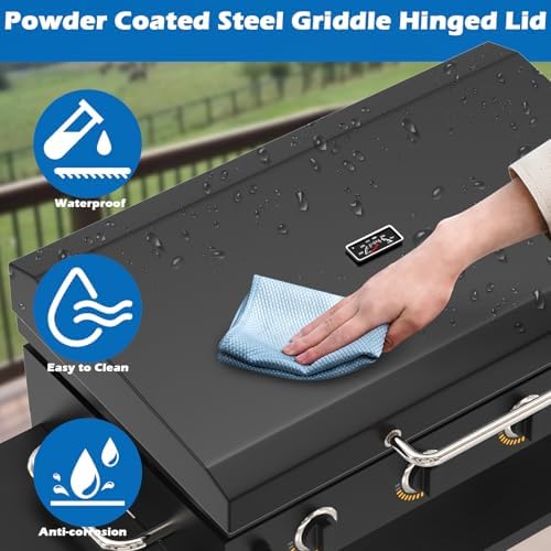 Hinged Lid for Blackstone 36" Griddle, 5004 Hard Cover Hood w/Thermometer - Image 4