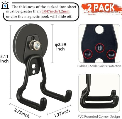 ULIBERMAGNET Pro-Mag Upgraded Large Magnetic Hooks, Strong Heavy Duty Magnet - Image 3