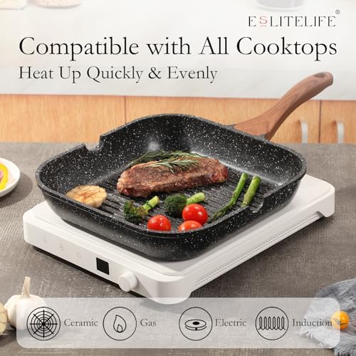 ESLITE LIFE 9.5 Inch Nonstick Grill Pan - Image 4