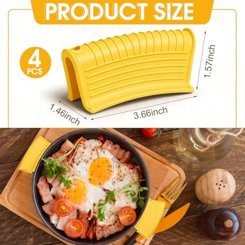 Patelai 4 Pack Silicone Pot Handle Holders Heat Resistant - Image 3