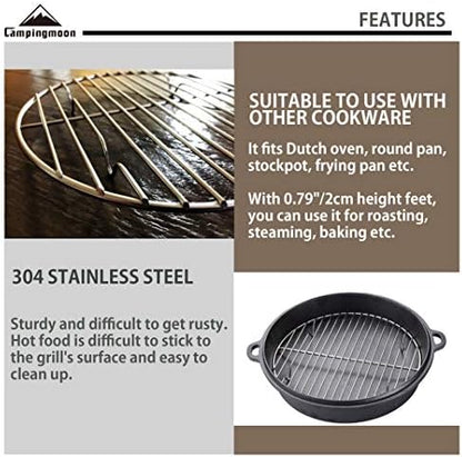 CAMPINGMOON Round Cooling Rack Roasting Rack - Image 3
