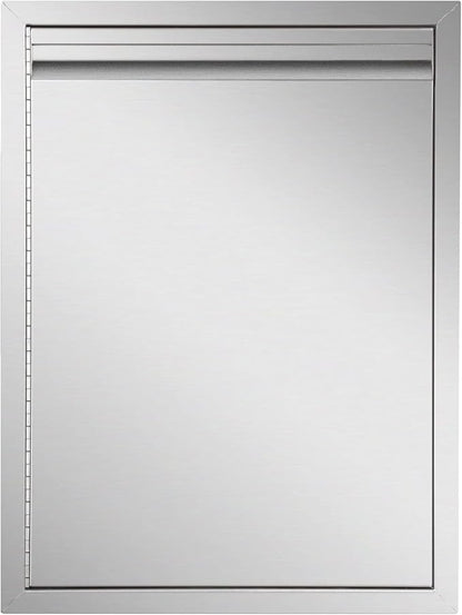 Outdoor Kitchen Door 18" W x 21" H inch Double Wall Door Panel Stainless Steel BBQ Single Door Flush Mount for Outdoor Kitchen Island(w/Left Swing)