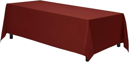 Gee Di Moda Rectangle Tablecloth - 90 x 156 Inch Burnt Orange Table Cloth for 8 Foot Tables with Floor-Length Drop - Heavy Duty Washable Fabric for Holiday Party, Dinner, Weddings & Baby Shower