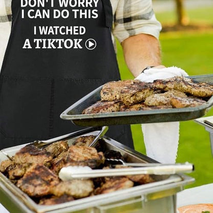 Rosoz Funny BBQ Black Chef Aprons - Image 2