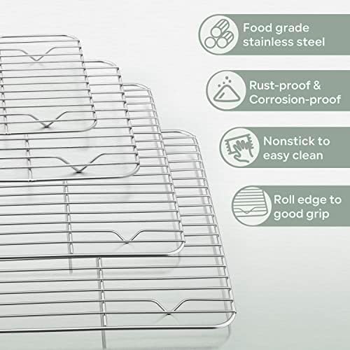 Herogo Cooling Rack Set of 4, Stainless Steel Cooking Baking Rack, Fit Various - Image 6