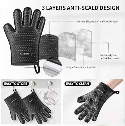 MAD SHARK Silicone Oven Mitts - Image 4
