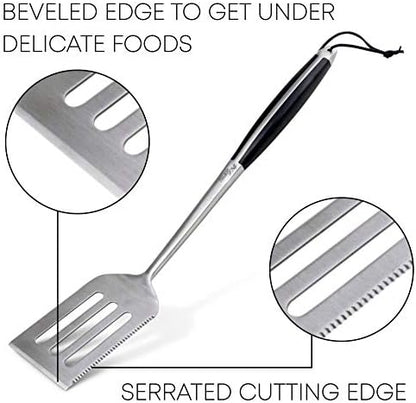 BBQ Tools | 18" Tongs & Spatula | Grill Mat | 2 Magnetic Hooks - Image 3