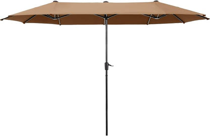 13 ft Large Double-Sided Patio Umbrella, Outdoor Umbrella, Tawny | HERA'S by HERASPALACE