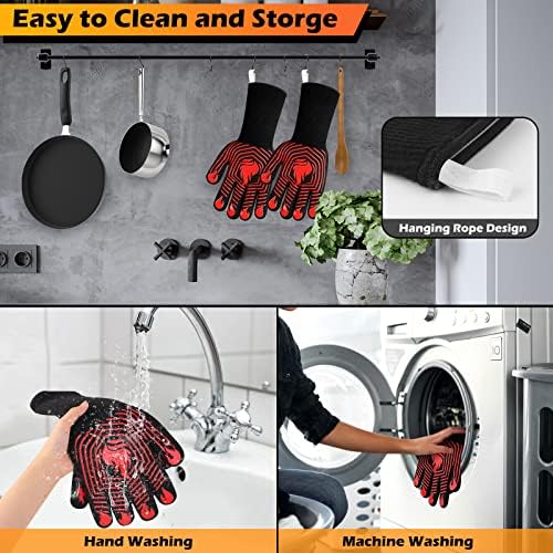 BBQ Gloves, 1472°F Heat Resistant Gloves Fireproof Mitts, Grilling Gloves - Image 5