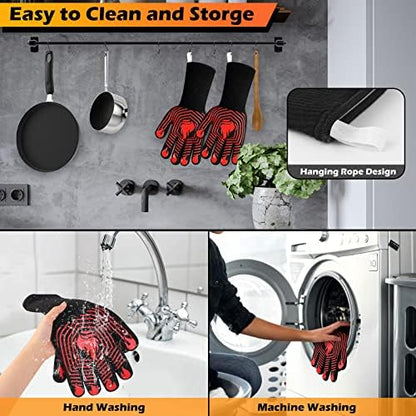 BBQ Gloves, 1472°F Heat Resistant Gloves Fireproof Mitts, Grilling Gloves - Image 5