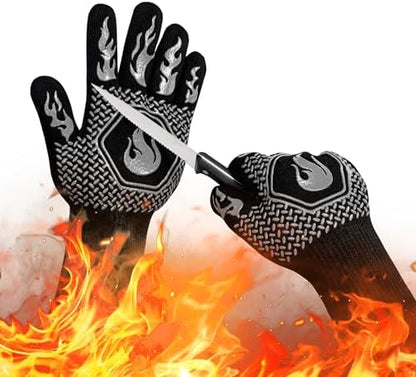 BBQ Gloves 1472F Heat Resistant Non-Slip Silicone 13.5in by DKHDBD